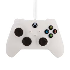 a white controller ornament hanging from a string