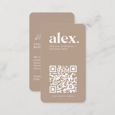 two business cards with qr code on them