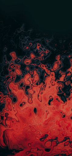 red and black abstract painting with water droplets on the surface, as well as dark background