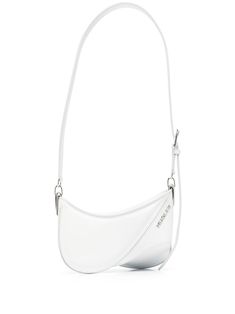 ivory white calf leather logo plaque top zip fastening single shoulder strap White Shoulder Bags, White Crossbody Bag, Latest Fashion Design, Leather Logo, Small Crossbody Bag, Small Crossbody, Small Shoulder Bag, Ivory White, Black Cross Body Bag