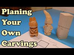 two clay cats sitting on top of a piece of paper with the words planning your own carvings