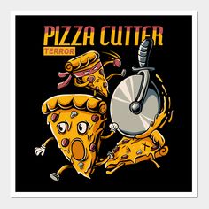 cartoon of slice pizza vs pizza cutter wheel -- Choose from our vast selection of art prints and posters to match with your desired size to make the perfect print or poster. Pick your favorite: Movies, TV Shows, Art, and so much more! Available in mini, small, medium, large, and extra-large depending on the design. For men, women, and children. Perfect for decoration. Pizza Cartoon, Pizza Drawing, Slice Pizza, Pizza Vector, Pizza Poster, Pizza Logo, Pizza Art, Pizza Planet, Pizza Design