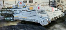 a model of a star wars vehicle on display