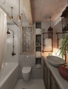 a bathroom with a sink, toilet and bathtub