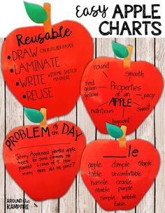 three apple crafts for kids to make with the names of apples and how to use them