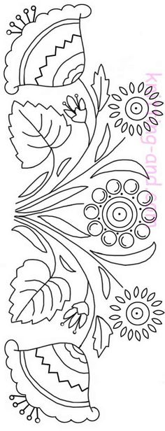 a drawing of flowers and leaves on a white background