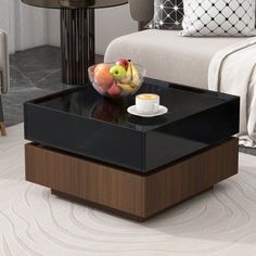 【360Rotatable Design】The top half of this coffee table is rotatable for 360You can adjust it to any angle to satisfy your storage and decoration needsBy rotating ityou will get more tabletop spacethus gaining more place for setting down decorationsbookscoffeeor other refreshments【Delicate Edge Design】The four side panels around the tabletop are meticulously designed to be a little higher than the tabletop itselfThis can effectively prevent the accidental drop of items placed on the tableincreas Oversized Coffee Table Decor, Rotating Coffee Table, Nordic Furniture, Coffee Table With Drawers, Coffee Table Grey, Sofa End Tables, Walnut Table, Small Coffee Table, Table Frame