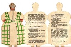 three paper dolls are standing next to each other, one is wearing a green and white checkered robe