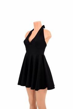 Black Zen Soft Knit Comfy Cozy Halter Tie Back Skater Dress - 155093 Black Halter, Comfy Cozy, Flowy Dress, Dress Clothes For Women, Tie Backs, Skater Dress, Tie Back, Soft Knits, Halter Neck