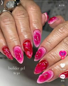 Pretty Fingernails, Style Nails, Work Nails, Free Style, Fire Nails, Red Nails, Long Nails, Fashion Nails, Spring Nails