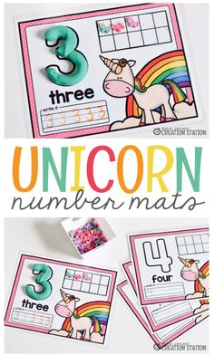 the unicorn number mats are perfect for learning numbers and counting with this fun printable activity