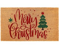 a door mat with the words merry christmas written on it