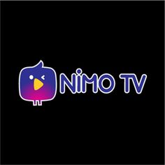 the nimo tv logo is shown on a black background with blue and purple colors