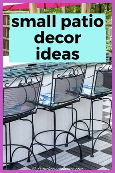 small patio decor ideas with text overlay