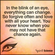 an eye with the words, in the blink of an eye, everything can change