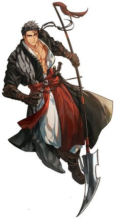 Glaive Character Art, Samurai Art, 판타지 아트, Dnd Characters, Handsome Anime Guys, Handsome Anime, Cute Anime Guys, Anime Outfits