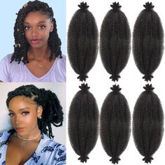 PRICES MAY VARY. 🍀【Versatile Braiding Hair】Perfect for soft locs,faux locs,passion twist hair,spring twist hair,butterfly locs crochet hair,jumbo box braids,bun,ponytail,invisible locs,distressed locs,senegalese twist etc twist hair and locs crochet hair or other hairstyles that you adore. Marley twist braiding hair is easy to use for any type of protective style installation,add length and volume for your hair 🍀【Easy to Install】Super soft, lightweight,pre separated and pre fluffed,easy to use Black Women Butterfly Locs, Black Women Butterfly, Hair For Spring, Jumbo Senegalese Twists, Locs Distressed, Afro Twist Hair, Springy Afro Twist, Hair For Kids, Cuban Twist