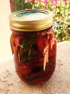 a jar filled with lots of different types of food