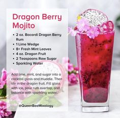 the dragon berry mojito is ready to be eaten