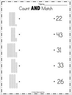 the count and match worksheet for numbers