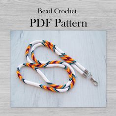 This is a PDF PATTERN for bead crochet native lanyard or necklace of Czech seed beads PRECIOSA size 10/0 of 6 stitches in the round. Diameter of necklace is 6-7 mm. This is a listing for a pattern,  NOT the finished piece. The PDF will be ready for download after the payment is received. I only sell patterns, not step-by-step tutorials! Required skill level: Basic + Intermediate (assuming a good knowledge of the slip stitch crochet method of bead crochet). The PDF file includes: * Charts * Photo Lanyard Ideas, Slip Stitch Crochet, Crochet Colorful, Handcrafted Beaded Jewelry, Beading Design, Native Beading Patterns, Good Knowledge, Bead Crochet Patterns, Bead Loom Pattern