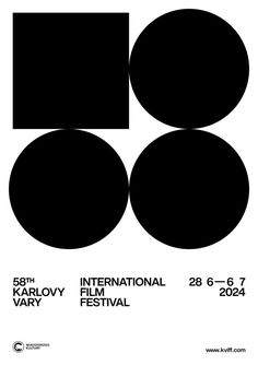 the international film festival poster with three black circles and one white circle in the center