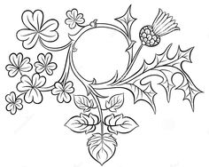 black and white floral design with leaves, flowers and berries on the vine line art