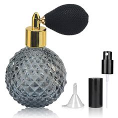 PRICES MAY VARY. Elegent Shape - This atomizer spray is artisan-crafted with a circular body, decorated with a pattern of diamond-shaped cuttings. Specification - Sprayer glass bottle holds 3.4oz / 100ml, the perfect size for travel kits.They are great for misting on perfumes, sprays, cocktail and more. Package Include: The spray bottles equipped with 1 backup spray heads ,light mist spray head and strong mist spray head to meet different spray needs.And 1 small funnel help fill different liquid Sprayer Bottle, Antique Perfume Bottles, Glass Spray Bottle, Packaging Designs, Perfume Atomizer, Antique Perfume, Vintage Perfume Bottles, Mist Spray, Travel Kits