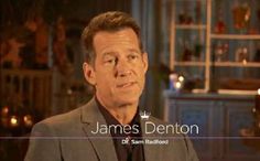 a man in a suit and tie is talking to someone on the television show james denton