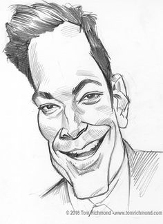 a pencil drawing of a smiling man