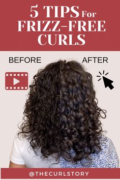 Before and After Frizz-Free Curly Hair  |  The Curl Story How To Get Rid Of Frizzy Hair Curls, Frizzy Short Hair, Volume Perm, Get Your Curls Back, Rid Of Frizzy Hair, Frizzy Hair Remedies, Perm Curls, Curly Styling