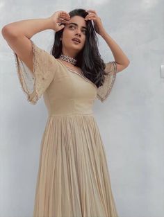 Georgette Dresses, Long Kurta Designs, Namitha Pramod, Simple Frock, Frock Models, Lehenga Pattern, Latest Kurti