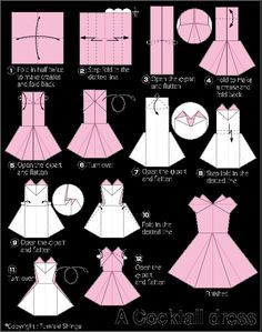 how to make a dress out of paper and cut it in half with the instructions