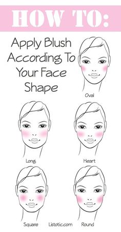 How to apply blush according to your face shape. -- Makeup tips and tricks for beginners, teens and even experts! These beauty hacks and step-by-step tutorials are perfect for women of any age, older or younger. Easy ideas and life hacks every girl should know. :) Listotic.com Younique Blush, Drag Make-up, How To Apply Blush, Makeup Tricks, Beauty Tutorials, Face Shape, All Things Beauty, Mary Kay