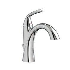 a chrome sink faucet on a white background