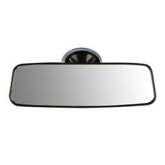 the rear view mirror has a black ball in it's center and is on top of a white background