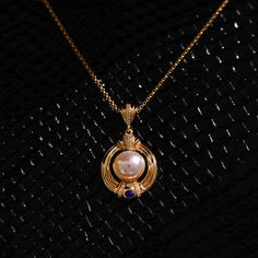 Medieval Style Freshwater Pearl Pendant and Gold Bracelet Set | Gold P – Huge Tomato Medieval Pearl Jewelry, Medieval Necklace Pendants, Roman Necklace, Ancient Necklace, Medieval Necklace, Gold Bracelet Set, Golden Necklace, Big Pearl, Medieval Jewelry