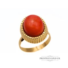 ** Visit Our Store → https://www.etsy.com/shop/prestigegolduk ** Any boxes are for display purposes only This stunning vintage ring showcases a large, smooth oval cabochon coral, elegantly set in luxurious 18ct yellow gold. The craftsmanship is exquisite, despite the absence of a hallmark, and its authenticity has been confirmed through thorough testing. A captivating statement piece, this ring is a timeless addition to any fine jewellery collection, blending classic beauty with vintage charm. Oval Cabochon Signet Ring For Formal Events, Oval Cabochon Signet Ring For Formal Occasions, Elegant Oval Signet Ring With Cabochon, Formal Oval Dome Ring Hallmarked, Gold Oval Dome Ring With Cabochon, Formal Oval Dome Ring With Hallmark, Oval Cabochon Dome Ring For Anniversary, Gold Cabochon Oval Rings, Gold Oval Cabochon Rings