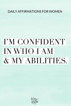 the cover of i'm confident in who i am and my abilitiess by daily affirmations for women