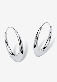 A must for everyone's wardrobe ­ hoop earrings in a 1 7/8" diameter set the standard for classic good looks for fashion bugs of every age and taste. Sterling silver.  Sterling SilverContains .2 grams of Sterling SilverIncludes gift box  | Women's Sterling Silver Polished Hoop Earrings (47mm) by PalmBeach Jewelry in Silver Hoop Earring Sets, Sterling Silver Hoop Earrings, 925 Silver Jewelry, Sterling Silver Hoops, Silver Hoops, Silver Hoop Earrings, Gold Plated Sterling Silver, Sterling Earrings, Online Jewelry