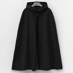 Elegant Womens Wool Blend Hooded Poncho Loose Cloak Cape Outerwear Vintage Coats | eBay Short Cloak, Closet Upgrade, Wool Cloak, Poncho Coat Cape, Black Cloak, Poncho Coat, Vintage Coats, Hooded Poncho, Vintage Coat