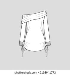 a women's shirt with an off the shoulder neckline on a gray background