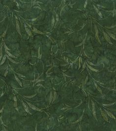 a green wallpaper with leaves and vines on it