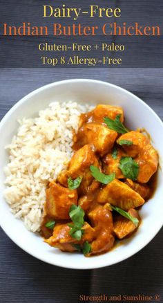 a white bowl filled with chicken and rice