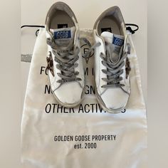 Golden Goose Sneakers, Worn Less Than 10 Times, With Cheetah Detail Shoes Golden Goose, Goose Sneakers, Goose Shoes, Golden Goose Sneakers, Golden Goose Shoes, Golden Goose, Womens Shoes Sneakers, Shoes Sneakers, Color White