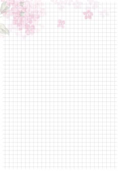 pink flowers are lined up on a graph paper