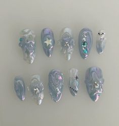 Farrah Goodfairy, Star Aesthetic, Baby Blue Nails, Aesthetic Baby, Summery Nails, Vibrant Nails, 13k Followers, Pretty Gel Nails, Really Cute Nails