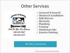 an advertisement for the interior and exterior painting company