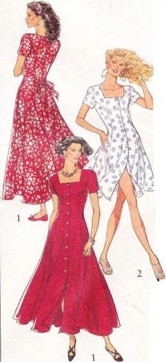 two women's dresses, one in red and the other in white