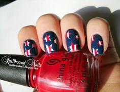 Amazing-Patriotic-Nail-Art-Designs-Ideas_23 Us Navy Nails, Memorial Day Nails, Navy Nails, Manicure Inspiration, Blue Nail Polish